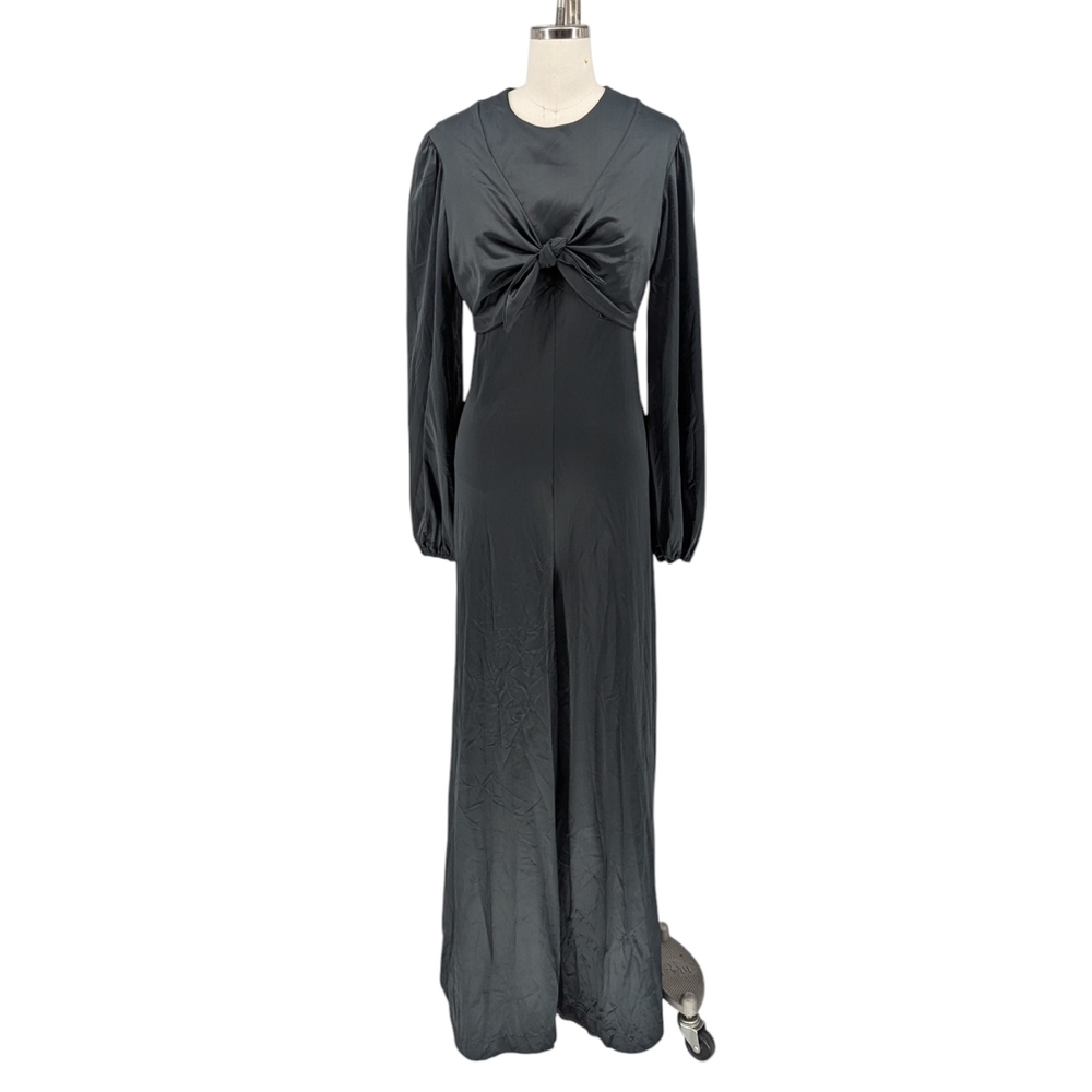 Vintage Dutchess Front Tie Wide Leg Jumpsuit Black 13 retro hippie party casual